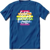 LGBT Power | Pride T-Shirt | Grappig LHBTIQ+ / LGBTQ / Gay / Homo / Lesbi Cadeau Shirt | Dames - Heren - Unisex | Tshirt Kleding Kado | - Donker Blauw - M