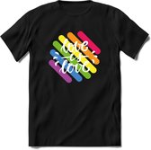 Love Is Love | Pride T-Shirt | Grappig LHBTIQ+ / LGBTQ / Gay / Homo / Lesbi Cadeau Shirt | Dames - Heren - Unisex | Tshirt Kleding Kado | - Zwart - L