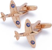 Manchetknopen - Spitfire Vliegtuig Rose Goud