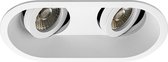 LED Spot Set - Prima Zano Pro - GU10 Fitting - Inbouw Ovaal Dubbel - Mat Wit - Kantelbaar - 185x93mm - Philips - CorePro 827 36D - 5W - Warm Wit 2700K - Dimbaar