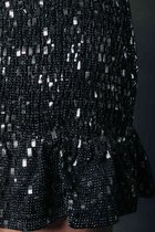 Colourful Rebel Moa Glitter Rok Zilver Dames - Polyester - XS