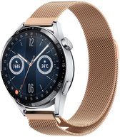 Milanees Smartwatch bandje - Geschikt voor  Huawei Watch GT 3 46mm Milanese band - rosé goud - Rose goud - Strap-it Horlogeband / Polsband / Armband