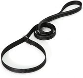Luxe sliplijn - zwart - 140 cm – reflecterend - trainingslijn voor honden - slip ketting – hondenriem - met soft grip – perfect voor hondentraining