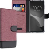 kwmobile telefoonhoesje voor Xiaomi Redmi Note 9S / 9 Pro / 9 Pro Max - Hoesje met pasjeshouder in oudroze / zwart - Case met portemonnee