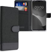 kwmobile telefoonhoesje geschikt voor Xiaomi Redmi 9T - Hoesje met pasjeshouder in antraciet / zwart - Case met portemonnee