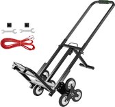 Vevor® | Portable Trolley - Trappen Steekwagen - Opvouwbare Steekwagen - Trappenklimmer - Inklapbaar - 150 kg Draagkracht - Zwart