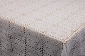Raved Tafelkleed Bloemen Patroon Wit - 140 x 550 cm - Polyester - Afwasbaar