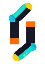 Happy Socks Five Colour Sokken, Donkerblauw/Oranje - Maat 41-46