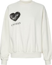 zoe karssen - dames -  oversized willow unchain-sweater met artwork -  gebroken wit - m