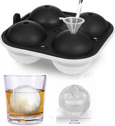 Goedaardig Kindercentrum fort Nevi silicone ijsblokjesvorm met deksel - ijsballen voor gin of whisky - 4  grote ronde... | bol.com