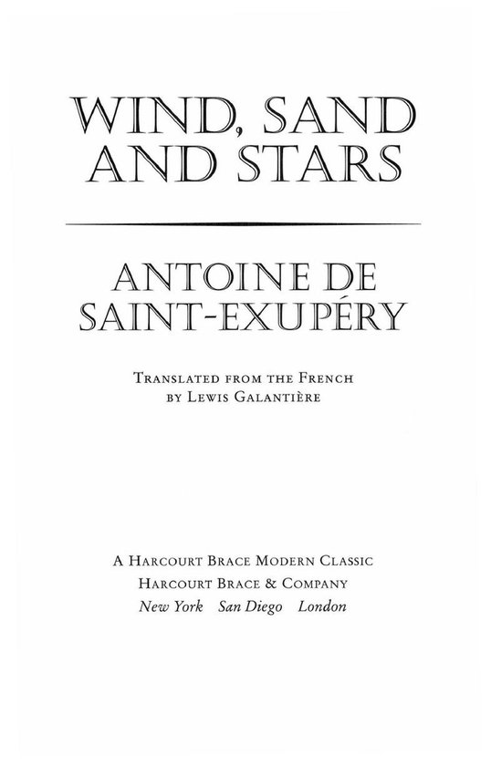 Wind, Sand and Stars - cover