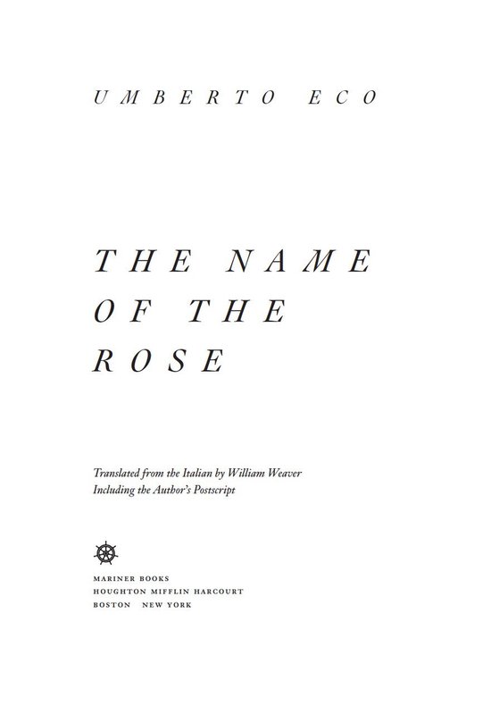 The Name of the Rose - cover