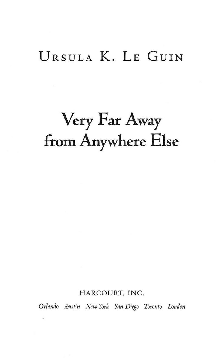 Very Far Away from Anywhere Else ebook Ursula K le Guin