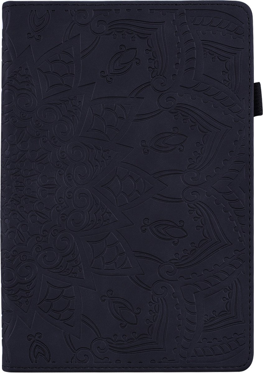 Tablet Hoes geschikt voor Apple iPad Pro 11 (2021) | Lederen iPad Book Case | Mandala Patroon | Zwart