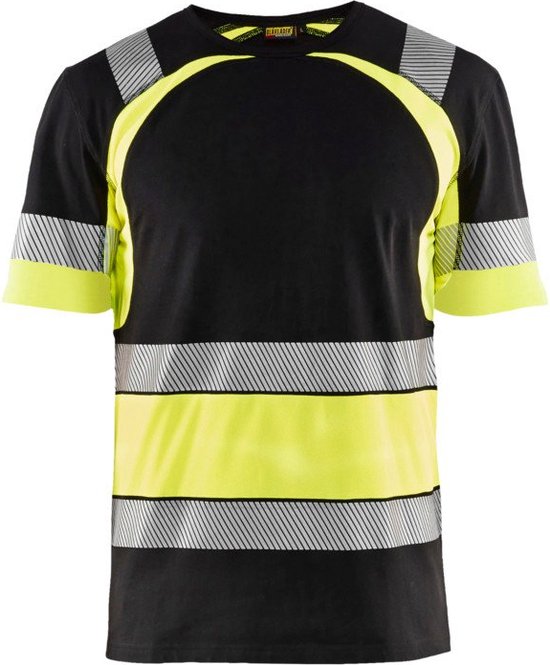 Blaklader T-shirt High Vis 3421-1030 - Zwart/High Vis Geel - Maat M