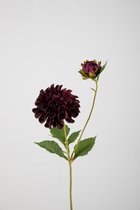 Kunstbloem - Dahlia hillcrest - topkwaliteit decoratie - 2 stuks - zijden bloem - Fuchsia - 10 cm hoog