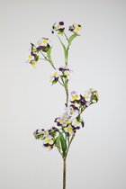 Kunstbloem - Pansy - tuinviooltje - topkwaliteit decoratie - 2 stuks - zijden bloem - geel - 94 cm hoog