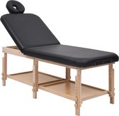 vidaXL Massagetafel 2 zones kunstleer zwart