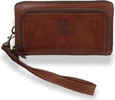 Bear Design Portemonnee Clutch Rits Rondom Grizzly Cognac