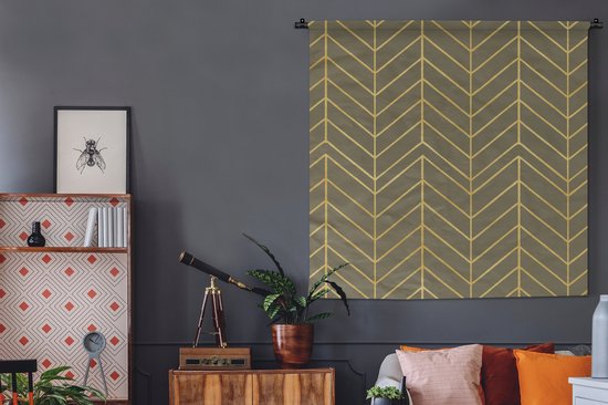 Tapisserie - Tapisserie - Motifs - Luxe - Vert - Jaune - 150x150 cm - Tapisserie