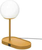 KLEUREN Metalen bollamp met telefoonoplader - H33 cm - Okergeel