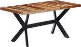 Decoways - Eettafel 160x80x75 cm massief sheeshamhout