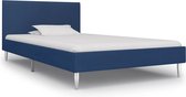 Decoways - Bedframe stof blauw 90x200 cm