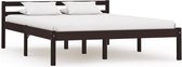 Decoways - Bedframe massief grenenhout donkerbruin 120x200 cm