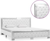 Decoways - Bedframe kunstleer wit 160x200 cm