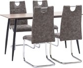 Decoways - 5-delige Eethoek kunstleer bruin