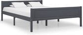 Decoways - Bedframe massief grenenhout grijs 160x200 cm