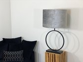 Lucy’s Living Luxe Velvet Lampenkap SNAKE Grey - ø 45 x H 32 cm - E27 fitting - grijs - lamponderdelen - verlichting – tafellamp - woonaccessoires - wonen