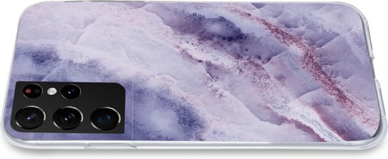 Coque Samsung Galaxy S21 Ultra - Natuursteen - Violet - Pierres précieuses et minéraux - Siliconen