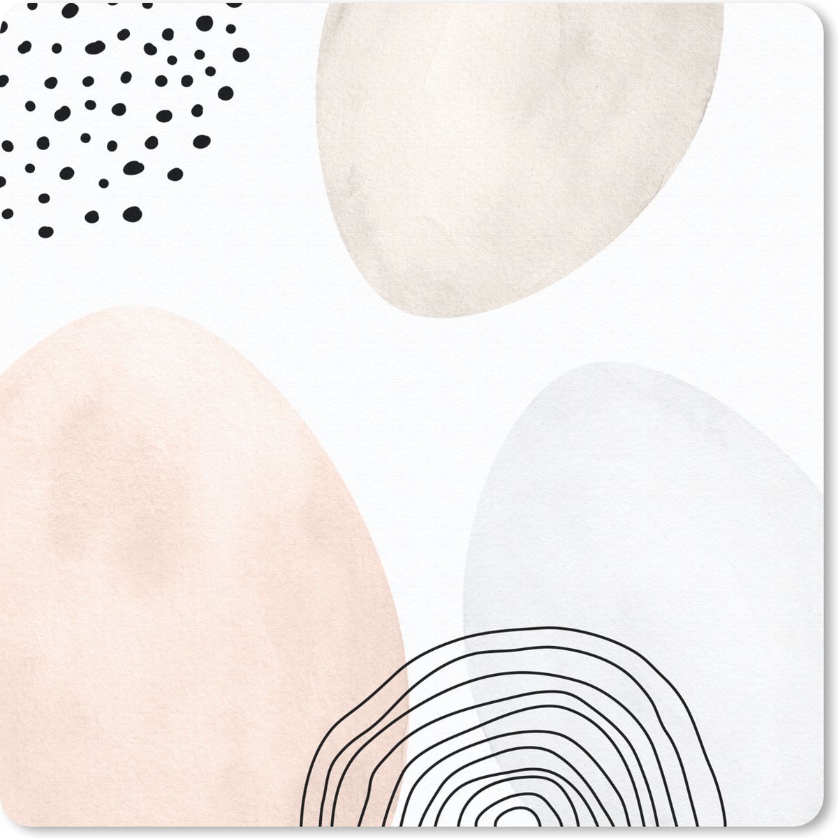Muismat 30x30 cm - Mousepad Patroon - Paaseitjes - Pasen - Waterverf - Muismatten