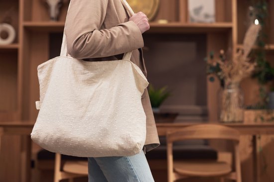Jollein - Shopper (Embroidery - Ivory) - Katoen - Luiertas, Verzorgingstas - 45x34cm van Jollein — afbeelding 4