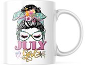 Verjaardag Mok July Girl   Summer | Verjaardag cadeau | Grappige Cadeaus | Koffiemok | Koffiebeker | Theemok | Theebeker