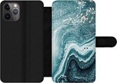 Bookcase Geschikt voor iPhone 11 Pro Max telefoonhoesje - Natuursteen - Glitter - Patronen - Met vakjes - Wallet case met magneetsluiting