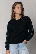 Colourful Rebel Butterflies Patch Trui  Zwart Dames - Slim Fit - Katoen - XS