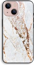 Case Company® - iPhone 13 mini hoesje - Goud marmer - 100% Biologisch Afbreekbaar - Duurzaam - Biodegradable Soft Case - Milieuvriendelijke Print op Achterkant - Zwarte Zijkanten - Beschermin
