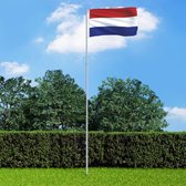 Vlag met vlaggenmast Nederland 4 m aluminium