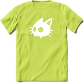 Cat Head - Katten T-Shirt Kleding Cadeau | Dames - Heren - Unisex | Kat / Dieren shirt | Grappig Verjaardag kado | Tshirt Met Print | - Groen - XXL