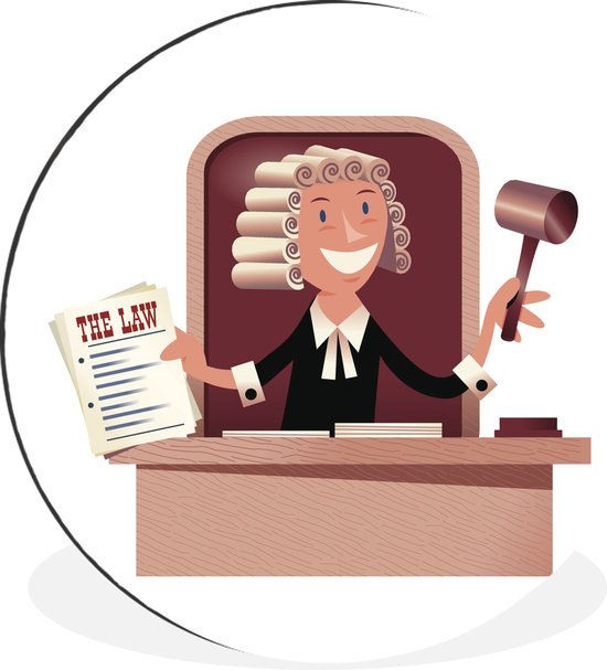 Une illustration d'un juge sur son siège Cercle mural aluminium ⌀ 60 cm - tirage photo sur cercle mural / cercle vivant / cercle jardin (décoration murale)
