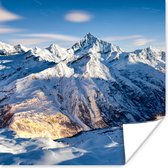 Poster Zwitserse Alpen tijdens de winter - 30x30 cm