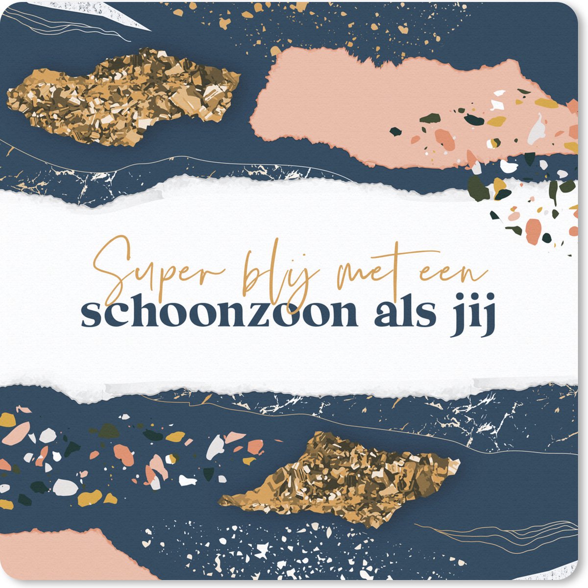 Muismat 20x20 cm - Mousepad Zoon - Design - Goud - Luxe - Muismatten