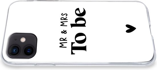 Coque iPhone 12 - Mariée - Marié - Coeur - Siliconen