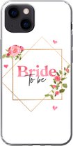 Geschikt voor iPhone 13 mini hoesje - Huwelijk - 'Bride to be' - Quotes - Spreuken - Siliconen Telefoonhoesje