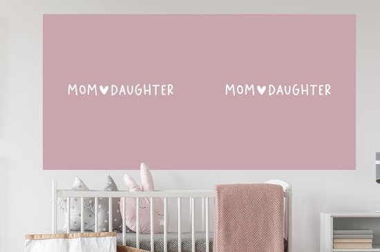 Stickers muraux - Film autocollant - Cadeau - Mère - Fille - Rose - Mom - Fille - Proverbes - Citations - 160x80 cm - Film adhésif - Stickers muraux Chambre d'enfant - Papier peint autocollant