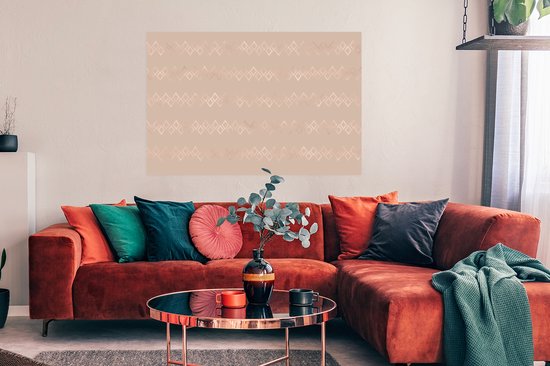 Luxe motif de diamants en or rose sur fond rose 120x80 cm