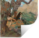 Muurstickers - Sticker Folie - Ballet dancers - schilderij van Edgar Degas - 80x80 cm - Plakfolie - Muurstickers Kinderkamer - Zelfklevend Behang - Zelfklevend behangpapier - Stickerfolie