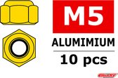 Team Corally - Aluminium zelfborgende zeskantmoer - M5 - Goud - 10 st